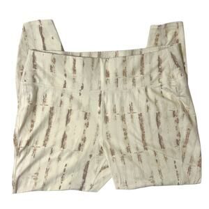 Wonderly Studio (2X) Cream Patterned Yummy Pull-On Relaxed Fit Leggings Pants